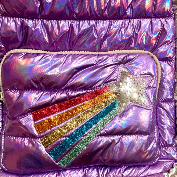 Puffy Metallic Shooting Star Backpack, NWT - Picture 3 of 4